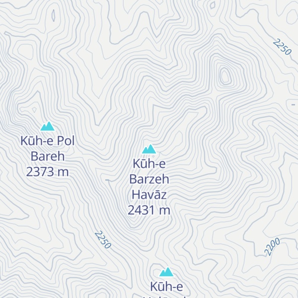 Map of Kūh-e Barzeh Havāz