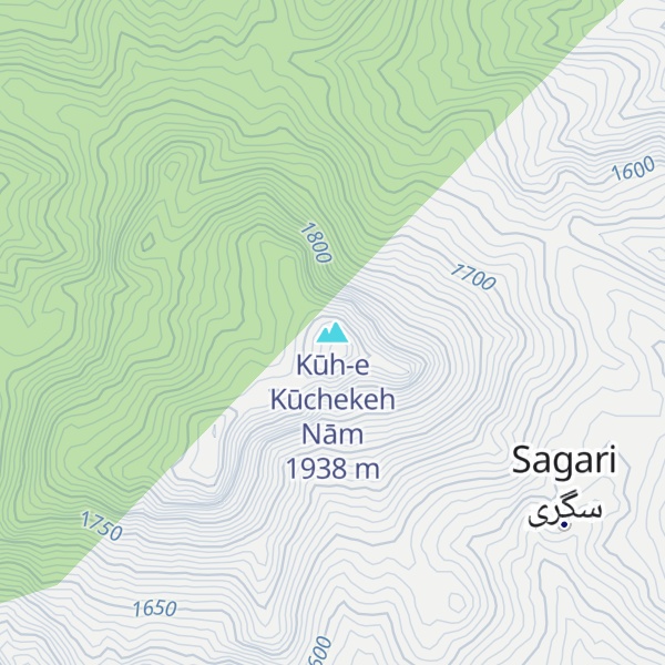 Map of Kūh-e Kūchekeh Nām