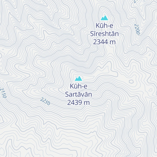 Map of Kūh-e Sartāvān