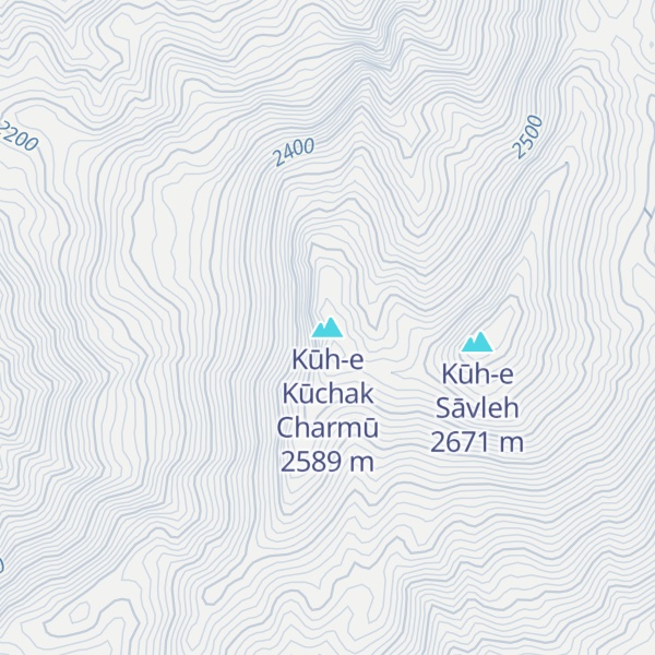 Map of Kūh-e Kūchak Charmū