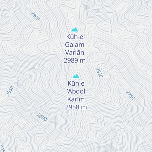 Map of Kūh-e ‘Abdol Karīm