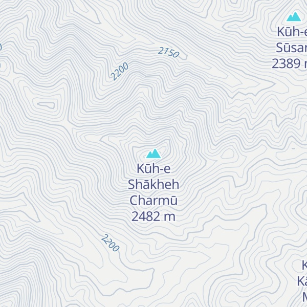 Map of Kūh-e Shākheh Charmū