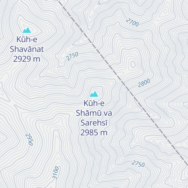 Map of Kūh-e Shāmū va Sarehsī