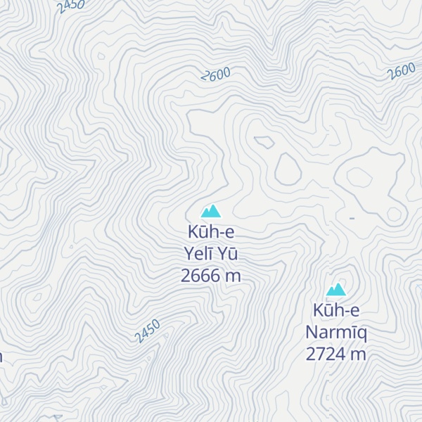 Map of Kūh-e Yelī Yū