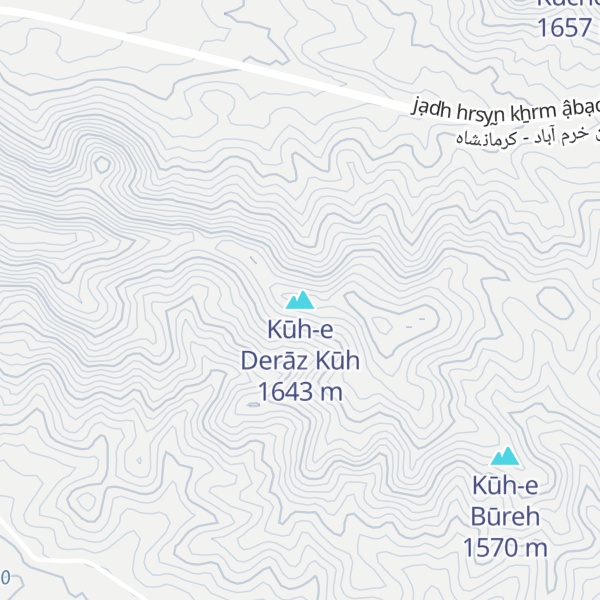 Map of Kūh-e Derāz Kūh