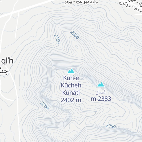 Map of Kūh-e Kūcheh Kūnātī