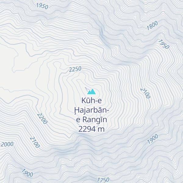 Map of Kūh-e Ḩajarbān-e Rangīn