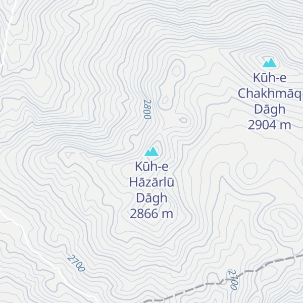 Map of Kūh-e Hāzārlū Dāgh