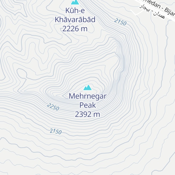 Map of Mehrnegar Peak