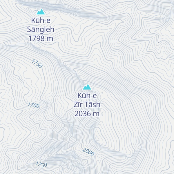 Map of Kūh-e Zīr Tāsh