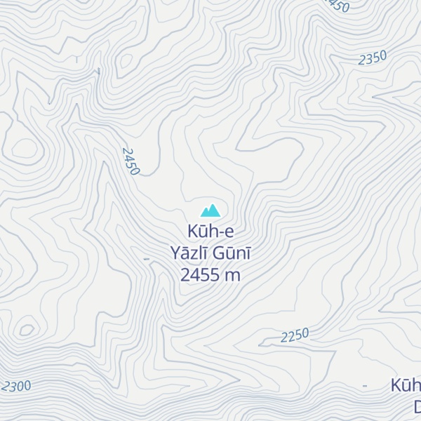 Map of Kūh-e Yāzlī Gūnī