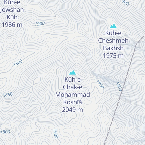 Map of Kūh-e Chak-e Moḩammad Koshīā