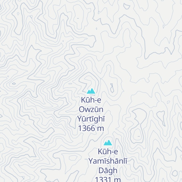 Map of Kūh-e Owzūn Yūrtīghī