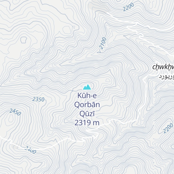 Map of Kūh-e Qorbān Qūzī
