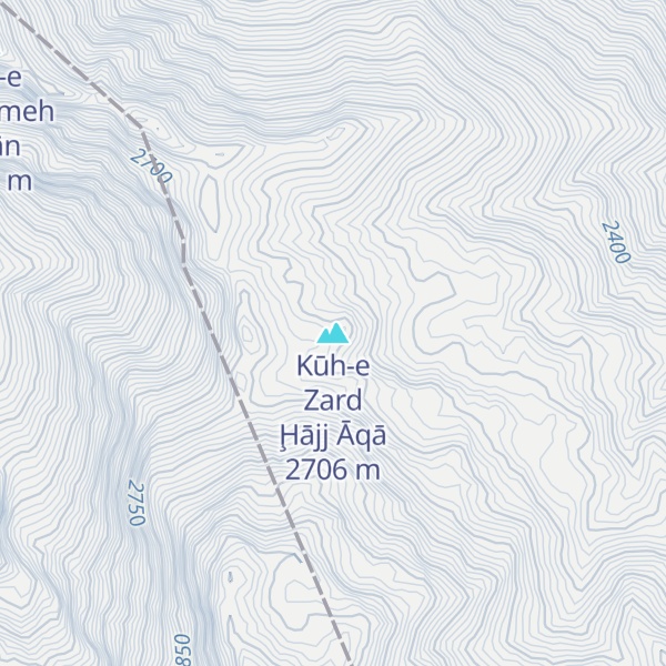 Map of Kūh-e Zard Ḩājj Āqā