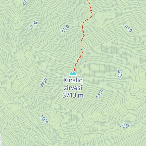 Map of Xınalıq zirvəsi