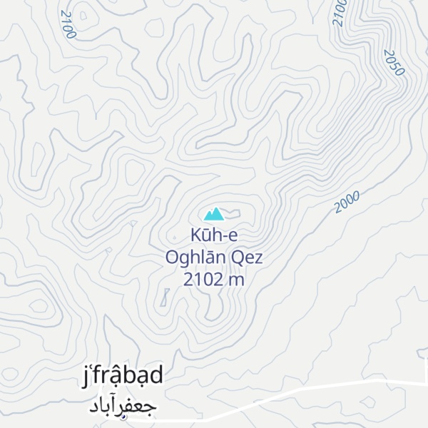 Map of Kūh-e Oghlān Qez