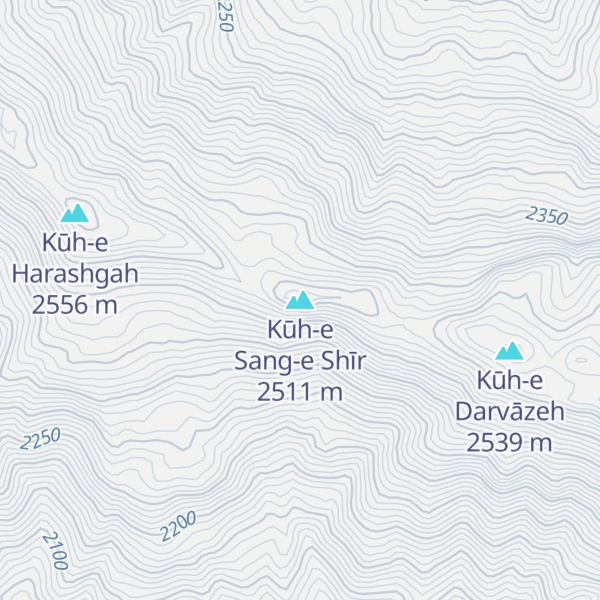 Map of Kūh-e Sang-e Shīr