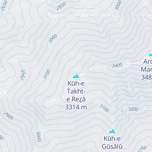 Map of Kūh-e Takht-e Reẕā