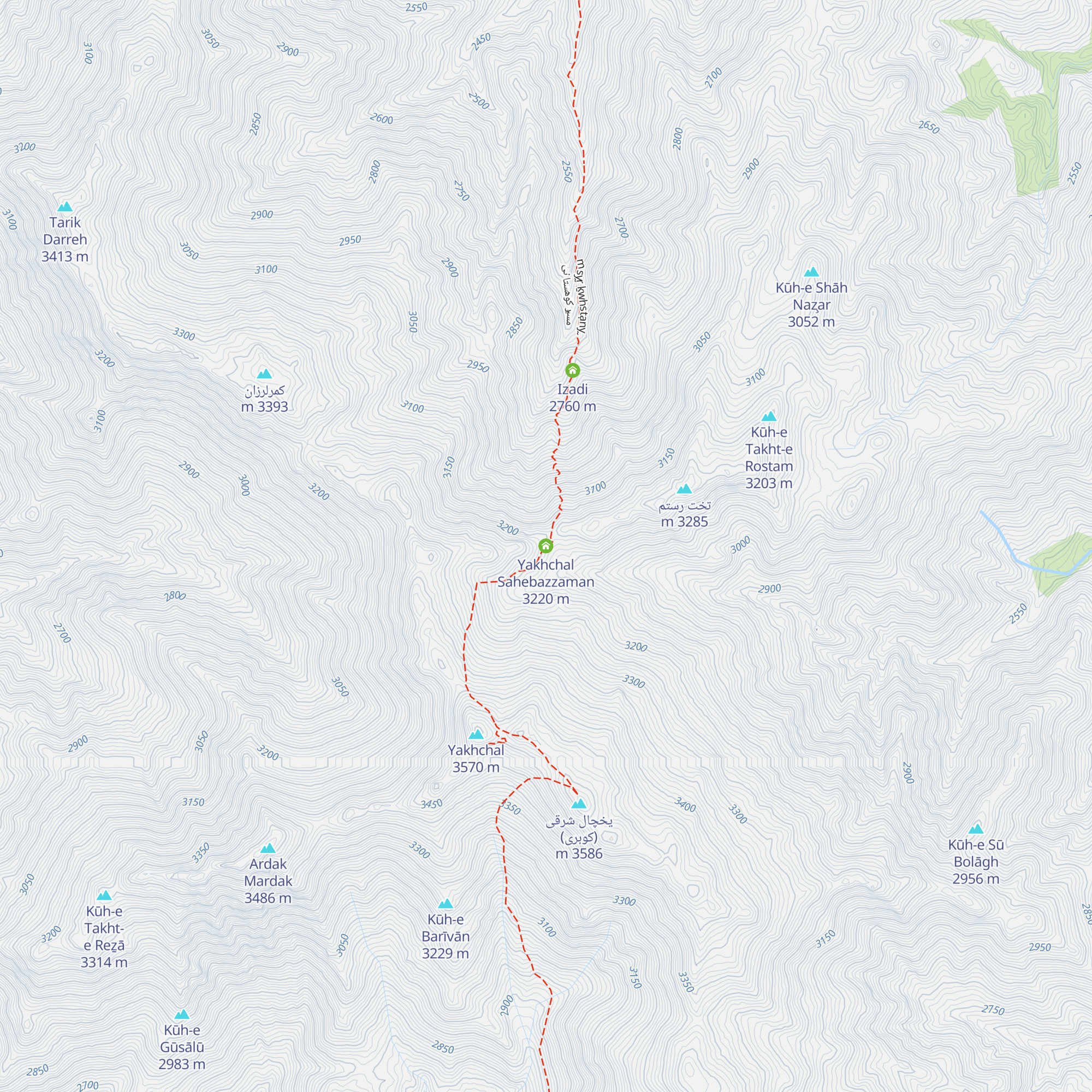 Yakhchal Sahebazzaman map