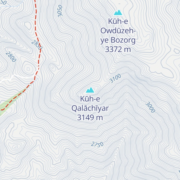 Map of Kūh-e Qalāchīyar