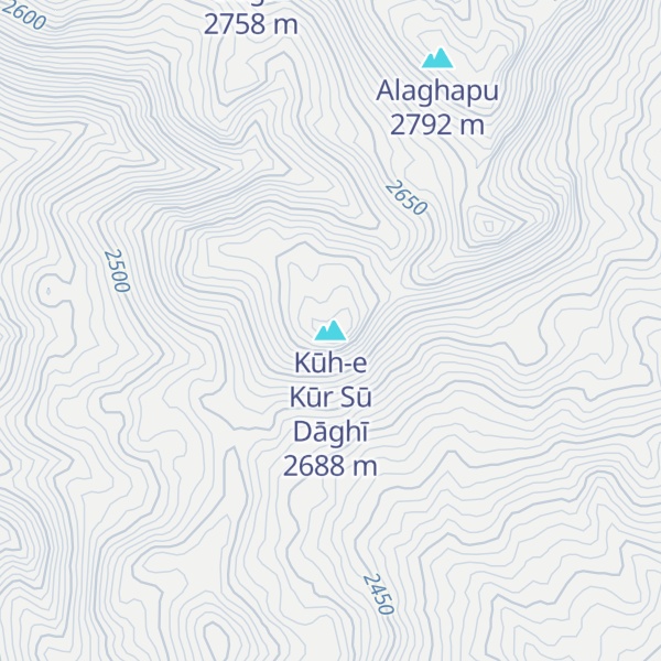 Map of Kūh-e Kūr Sū Dāghī