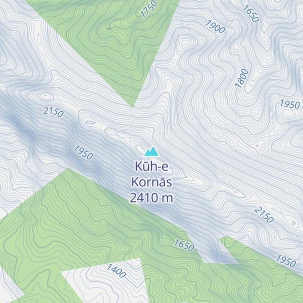 Map of Kūh-e Kornās