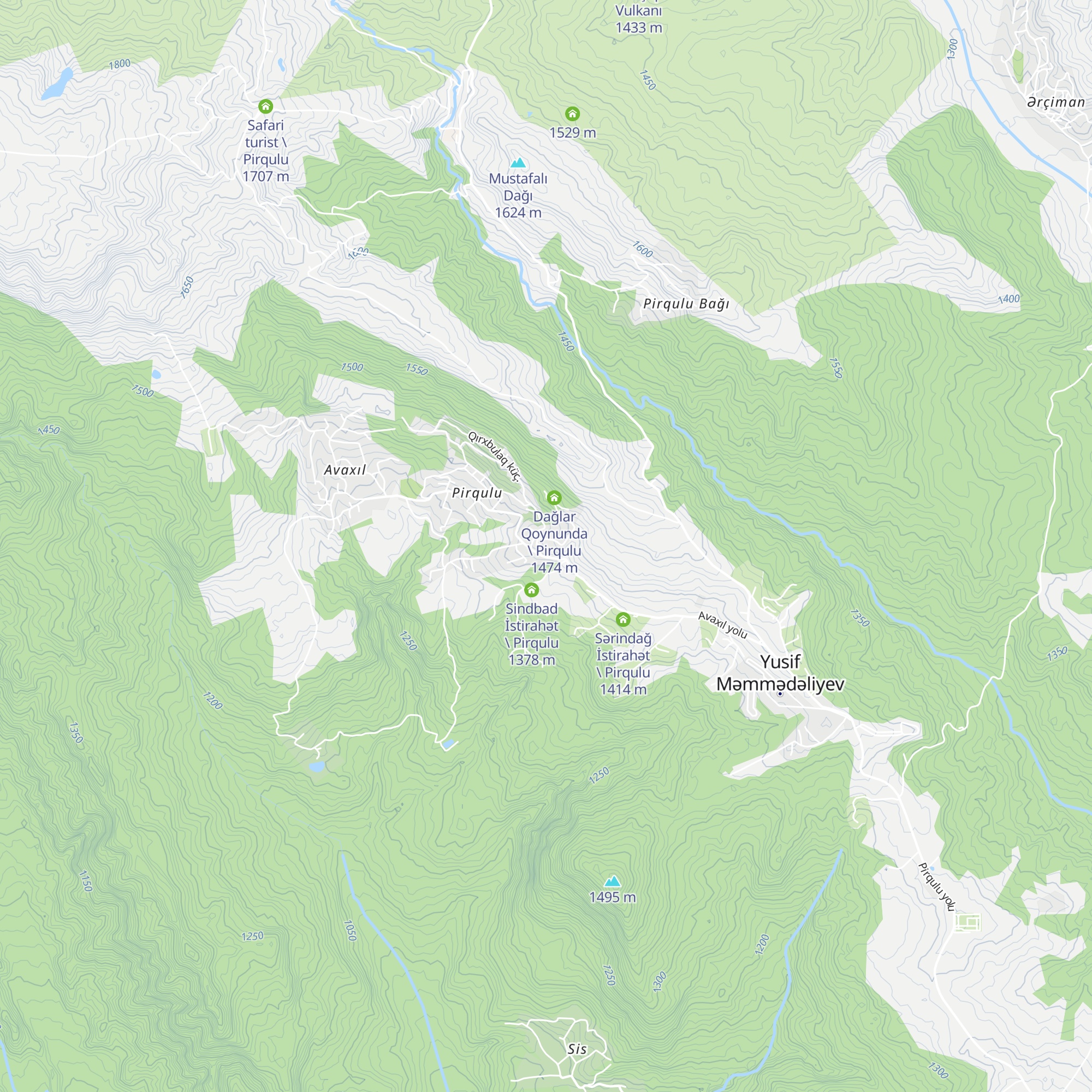 Qızıldaş Resort \ Pirqulu map