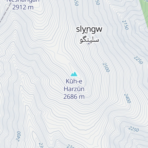 Map of Kūh-e Harzūn