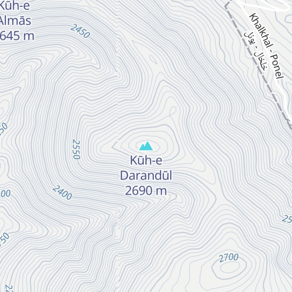 Map of Kūh-e Darandūl