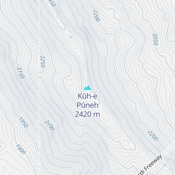 Map of Kūh-e Pūneh