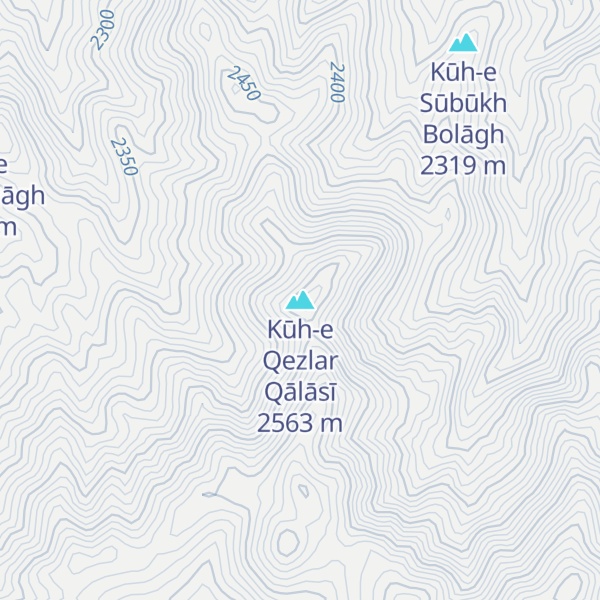 Map of Kūh-e Qezlar Qālāsī