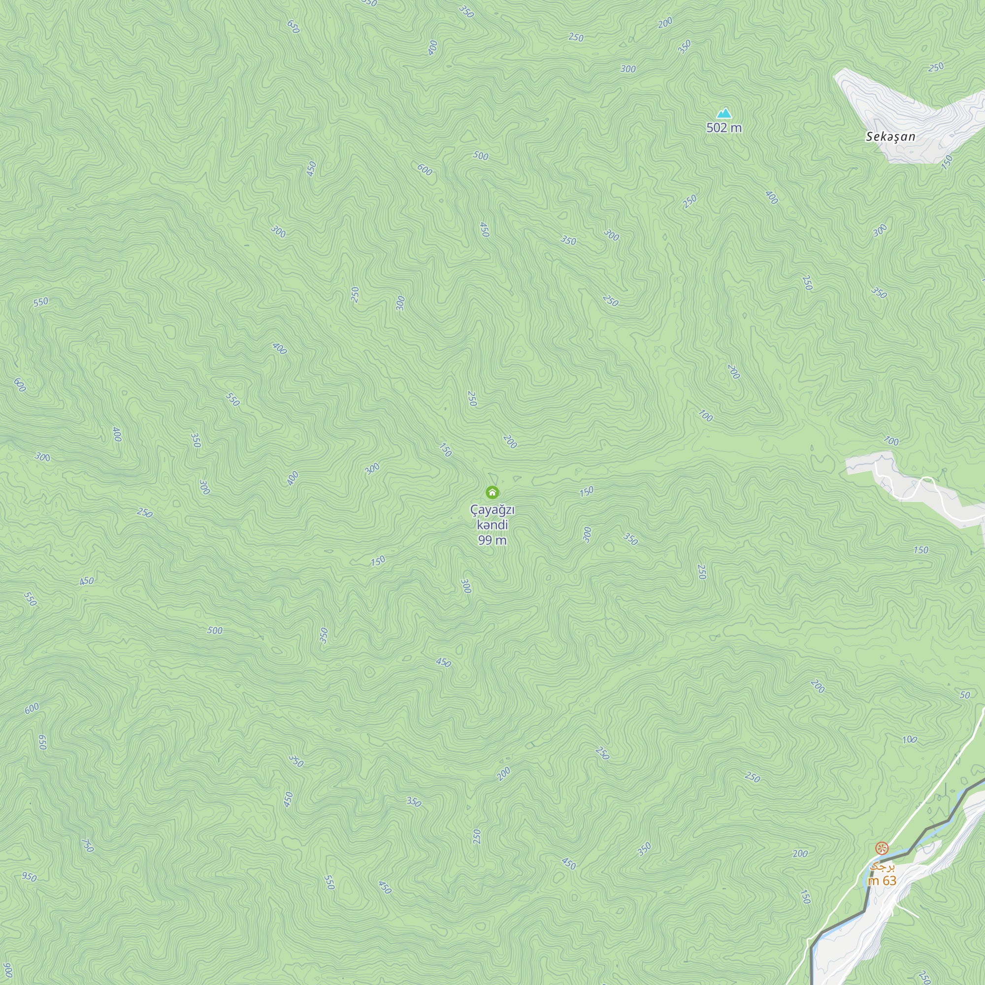 Çayağzı kəndi map