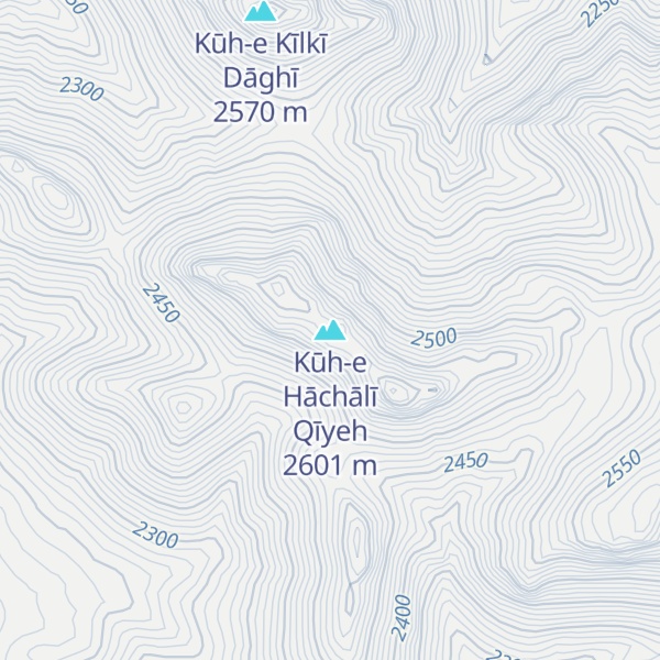 Map of Kūh-e Hāchālī Qīyeh