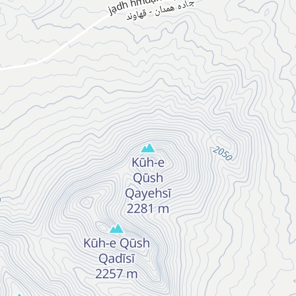Map of Kūh-e Qūsh Qayehsī