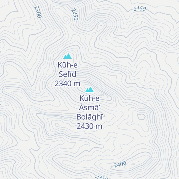 Map of Kūh-e Asmā’ Bolāghī