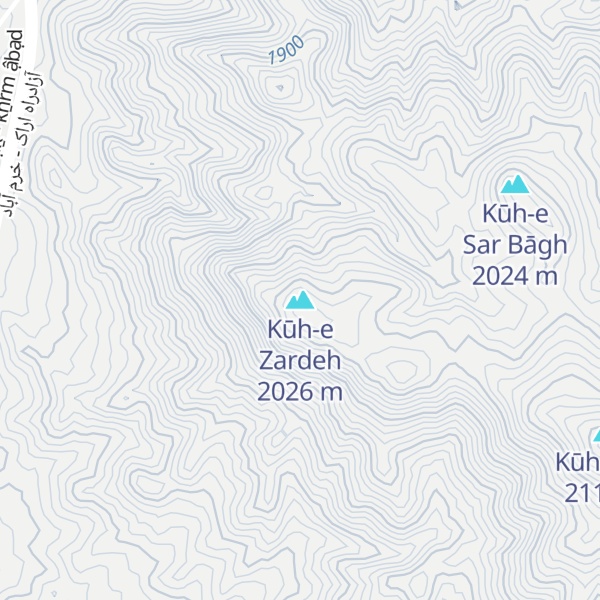 Map of Kūh-e Zardeh