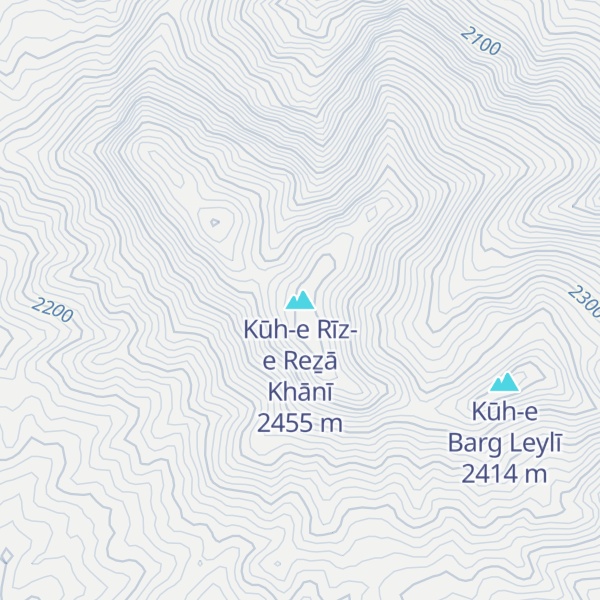 Map of Kūh-e Rīz-e Reẕā Khānī