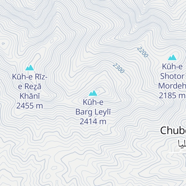 Map of Kūh-e Barg Leylī