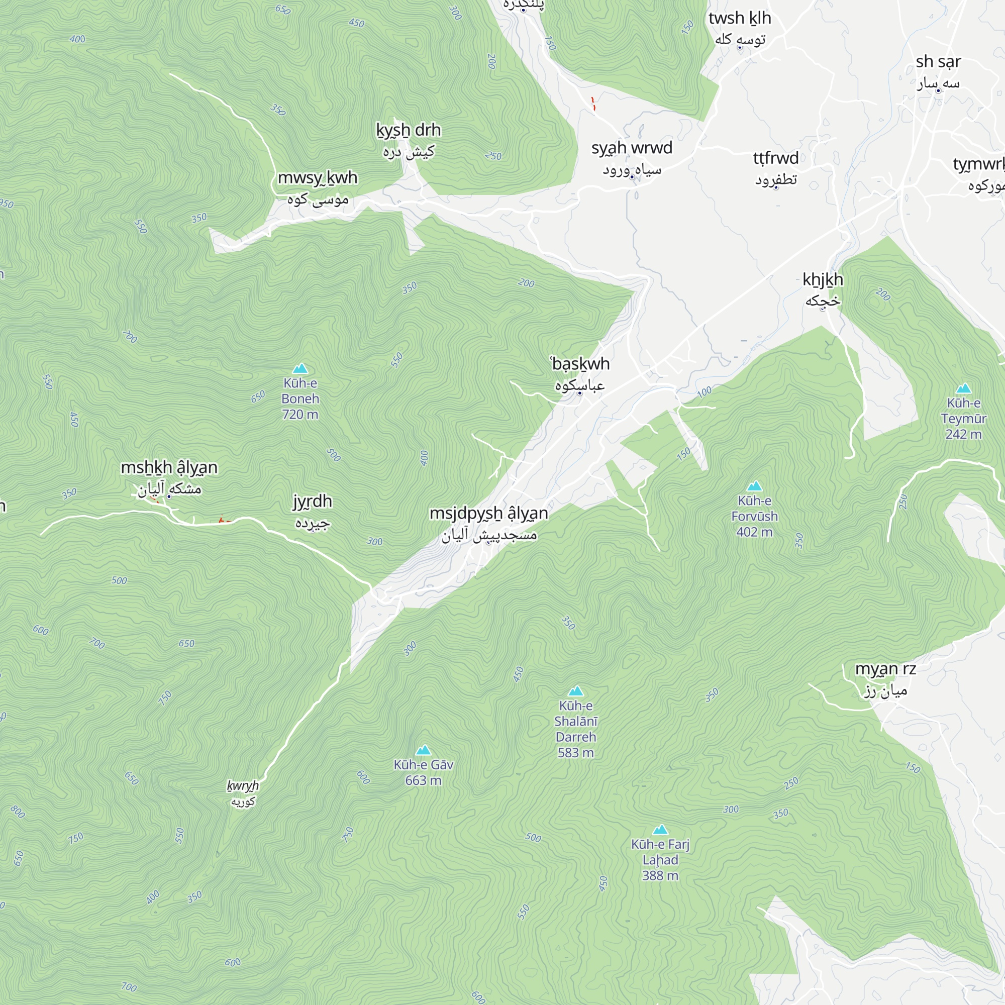 عباس کوه map