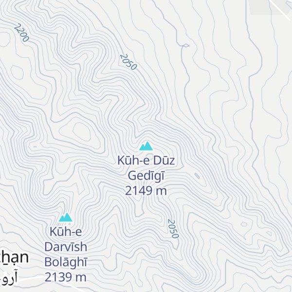 Map of Kūh-e Dūz Gedīgī
