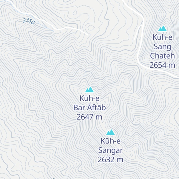 Map of Kūh-e Bar Āftāb