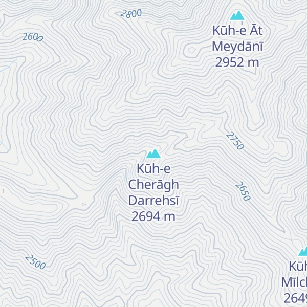 Map of Kūh-e Cherāgh Darrehsī