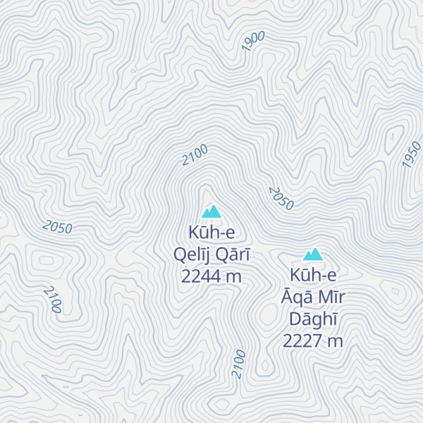 Map of Kūh-e Qelīj Qārī