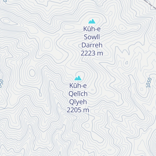 Map of Kūh-e Qelīch Qīyeh