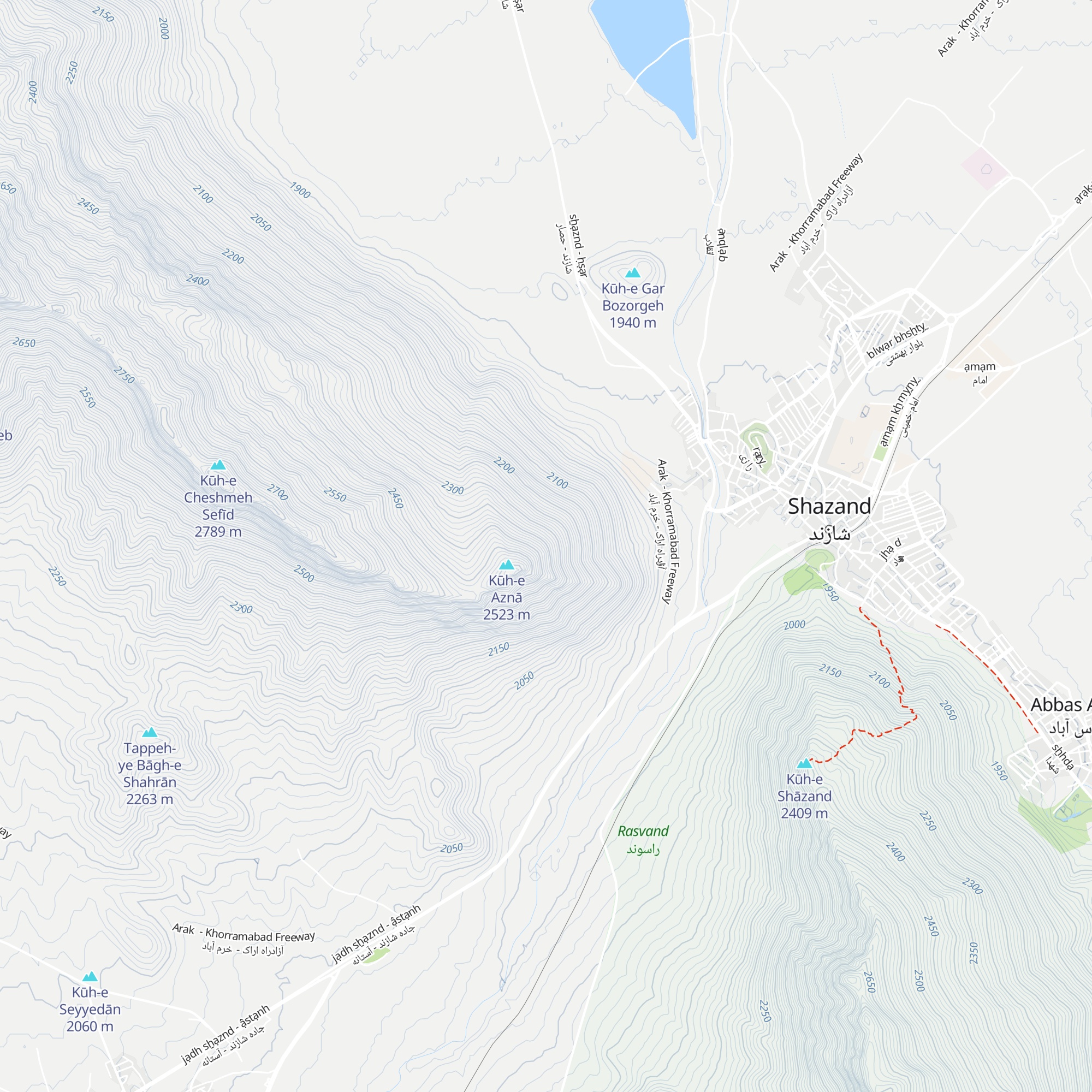 پناهگاه شماره یک کوه شازند map