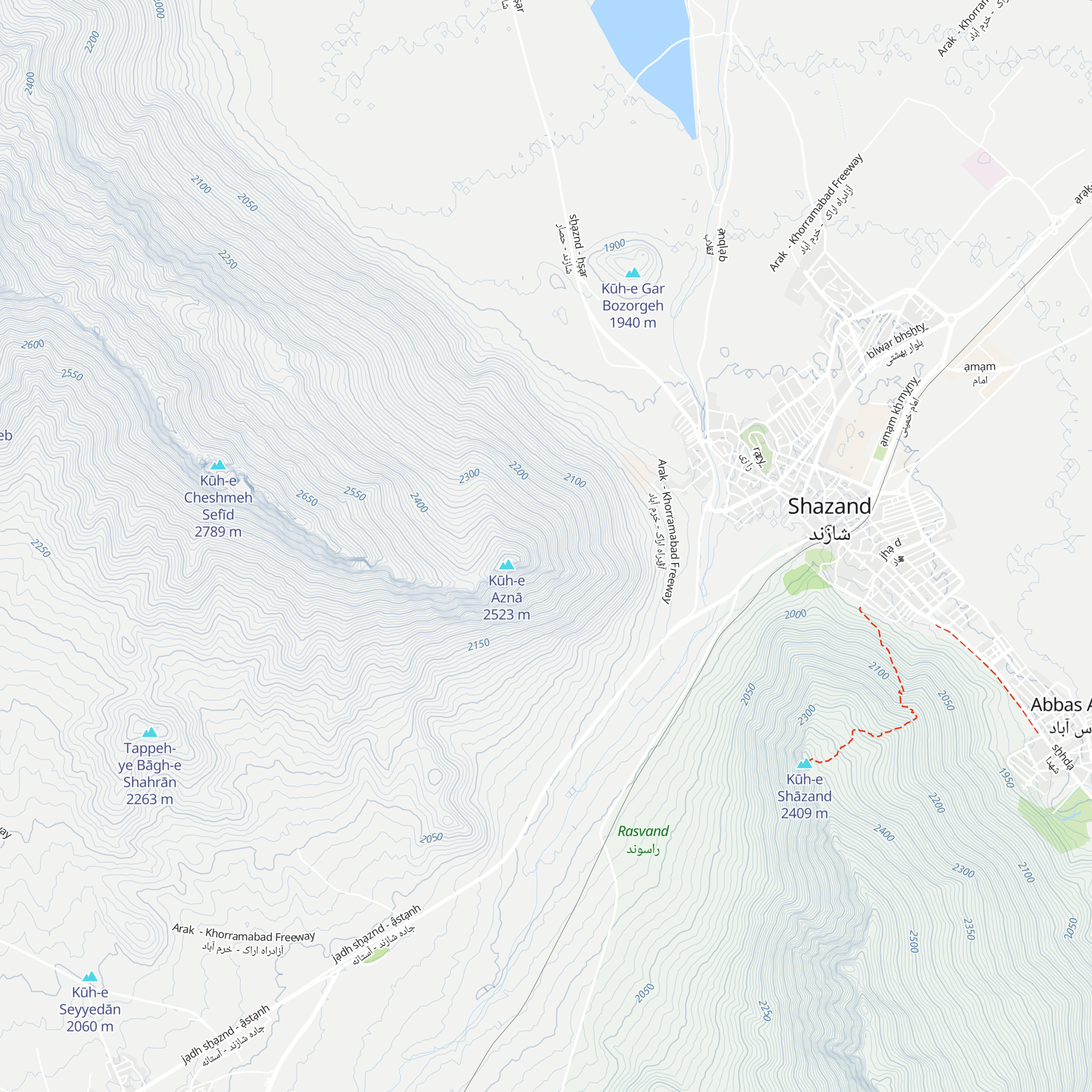 پناهگاه شماره یک کوه شازند map