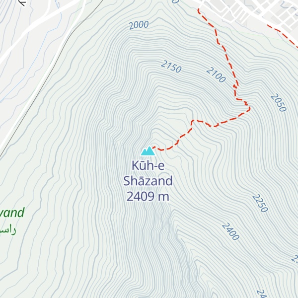 Map of Mount Shazand Shelter
