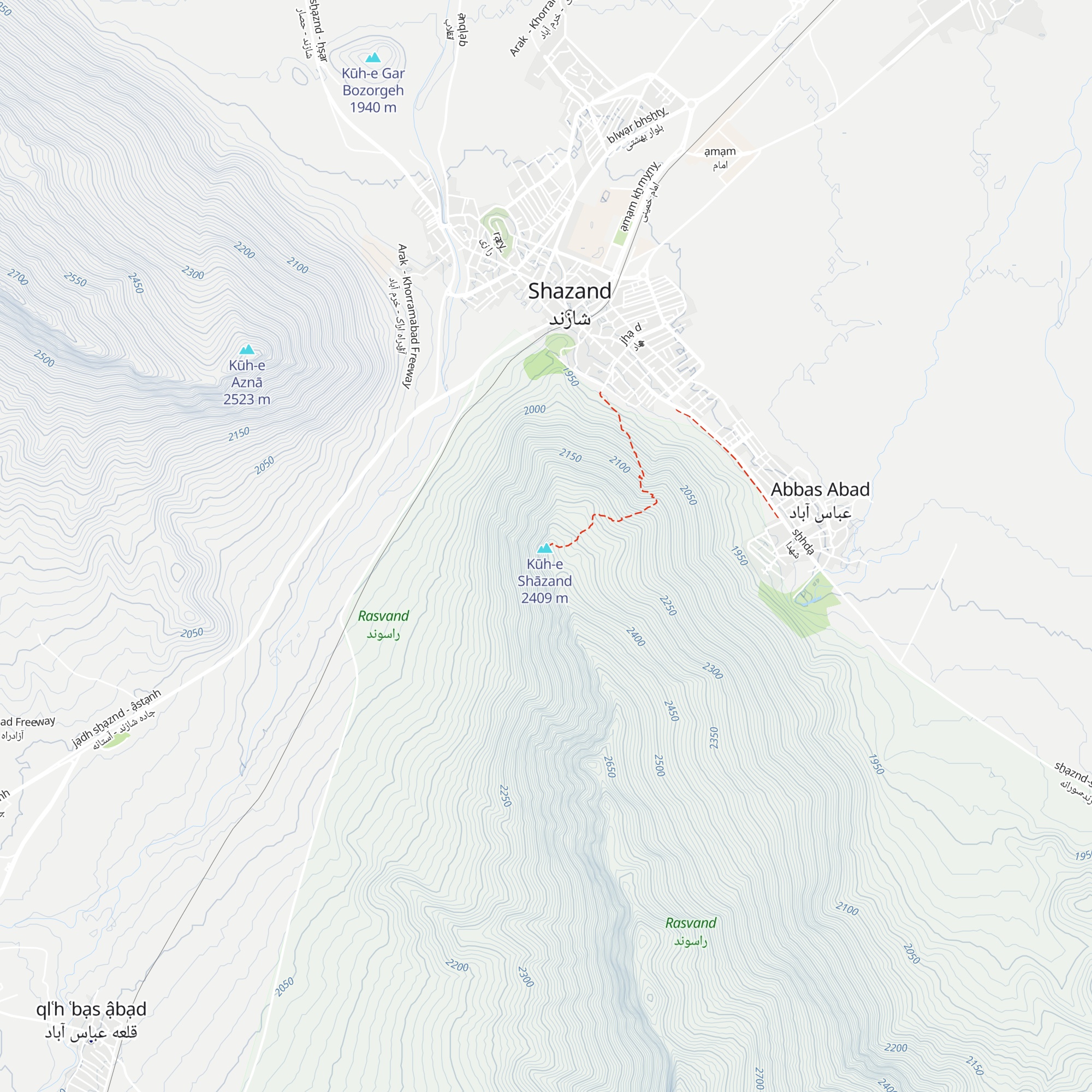 Mount Shazand Shelter map
