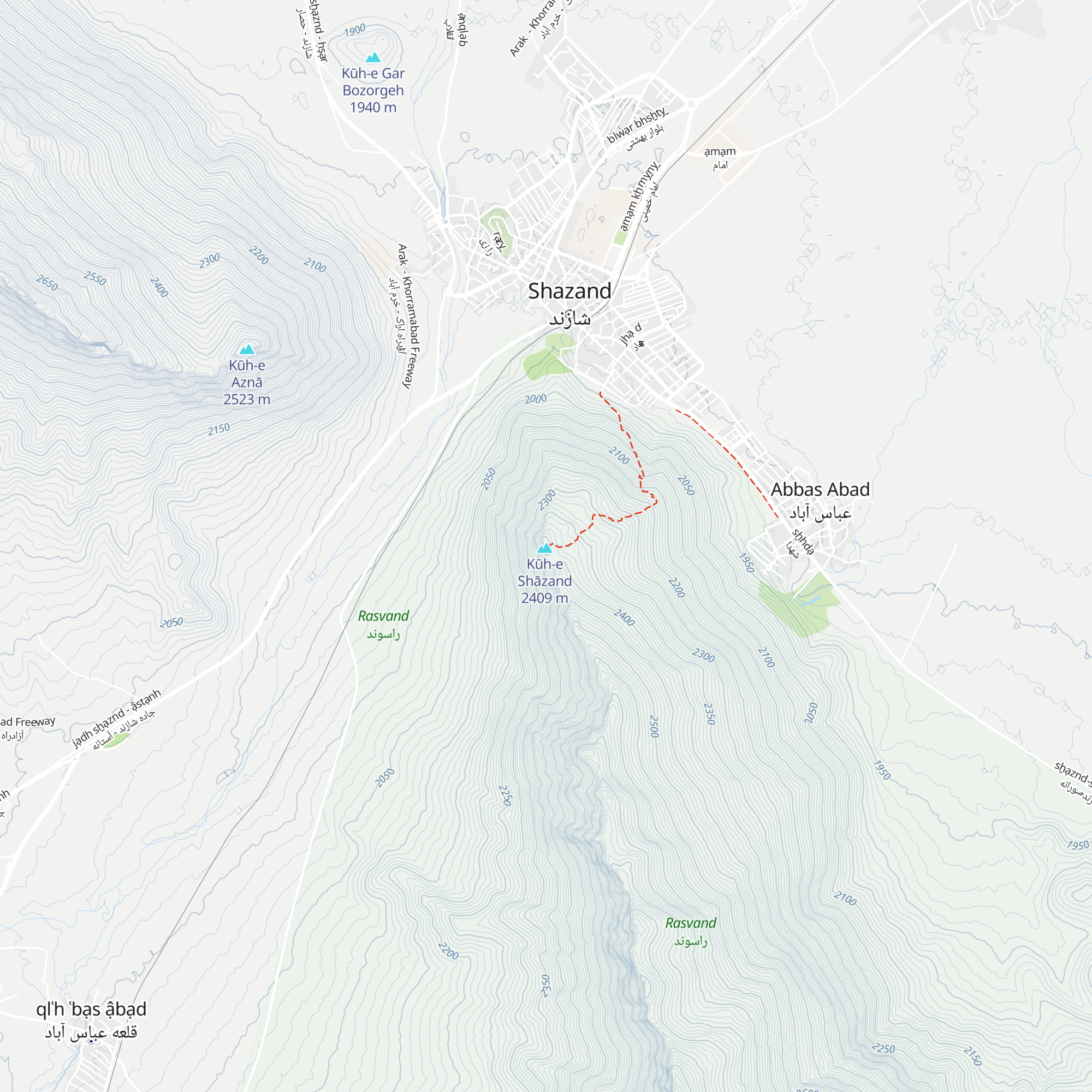 Mount Shazand Shelter map